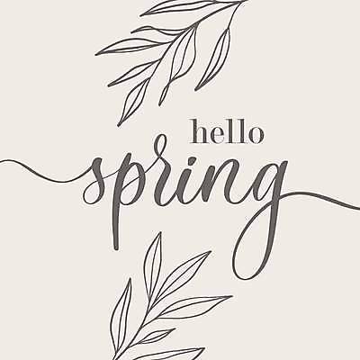 EPS 해외이미지 일러스트 캘리그라피 타이포그라피 사람없음 봄 인사 풀잎 해외일러스트 문자 계절 잎 예절 풀_식물 파일형식 벡터 이미지허브