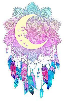 EPS 해외이미지 분홍색 일러스트 사람없음 파란색 꿈 달 보석 깃털 만다라 보헤미아 히피 드림캐쳐 해외일러스트 자연요소 컬러 장식 광석 파일형식 벡터 이미지허브
