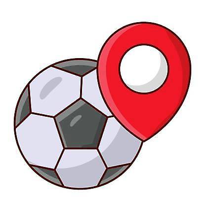 EPS 해외이미지 디자인 스포츠 여행 지도 일러스트 공 표시 경기 축구 경쟁 장비 게임 심볼 사인 위치 GPS 골 충고 플레이어 해외일러스트 컨셉 놀이 구기 파일형식 벡터 이미지허브