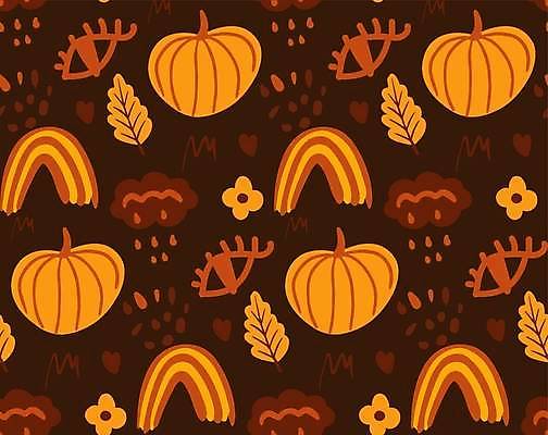 EPS 해외이미지 꽃 잎 패턴 일러스트 호박 사람없음 갈색 주황색 물방울 하트 낙서 빗방울 비구름 눈모양 해외일러스트 모양 식물 컬러 무늬 채소 비_날씨 먹구름 파일형식 벡터 구름_자연 이미지허브