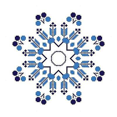 EPS 해외이미지 전통 디자인 일러스트 추상 사람없음 파란색 눈송이 자수 만다라 해외일러스트 컬러 무늬 눈_날씨 파일형식 벡터 이미지허브