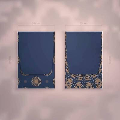 EPS 해외이미지 디자인 백그라운드 패턴 일러스트 명함 사람없음 파란색 세트 고급 만다라 목업 해외일러스트 컬러 컨셉 무늬 파일형식 벡터 이미지허브