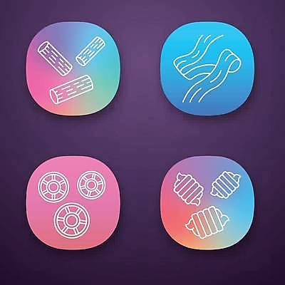 EPS 해외이미지 일러스트 종류 사람없음 컬러풀 다양 어플리케이션 그라데이션 리가토니 파스타면 해외일러스트 컬러 다수 파스타 면류 파일형식 벡터 이미지허브