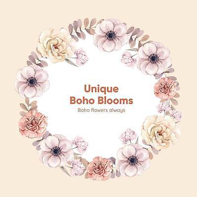 EPS 해외이미지 꽃 잎 일러스트 사람없음 분위기 손그림 감성 원형프레임 꽃프레임 베이지색 해외일러스트 식물 컬러 컨셉 프레임 원형 파일형식 벡터 이미지허브