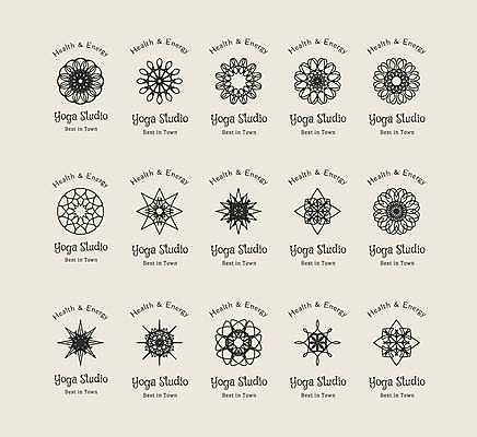 EPS 해외이미지 디자인 일러스트 추상 사람없음 세트 오리엔탈 심볼 만다라 해외일러스트 무늬 파일형식 벡터 이미지허브