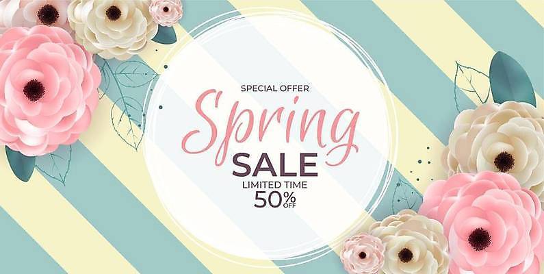 EPS 해외이미지 배너 꽃 일러스트 이벤트 사람없음 세일 봄 줄무늬 대각선 봄맞이 봄쇼핑 해외일러스트 식물 계절 선 무늬 쇼핑 파일형식 벡터 이미지허브