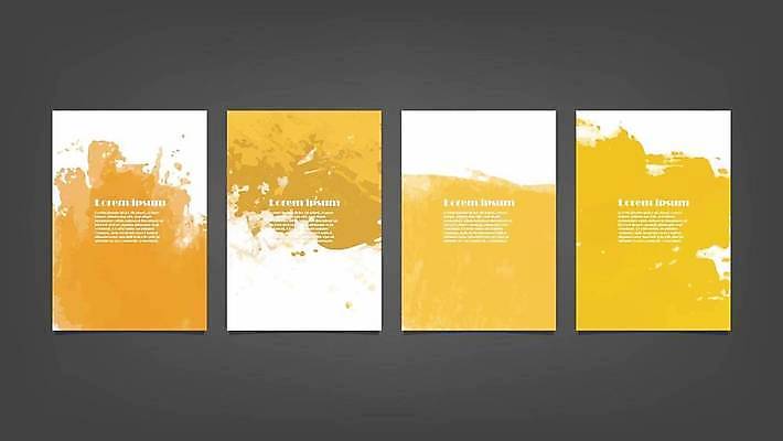 EPS 해외이미지 디자인 배너 백그라운드 일러스트 추상 사람없음 세로 세트 노란색 해외일러스트 컬러 무늬 파일형식 벡터 이미지허브