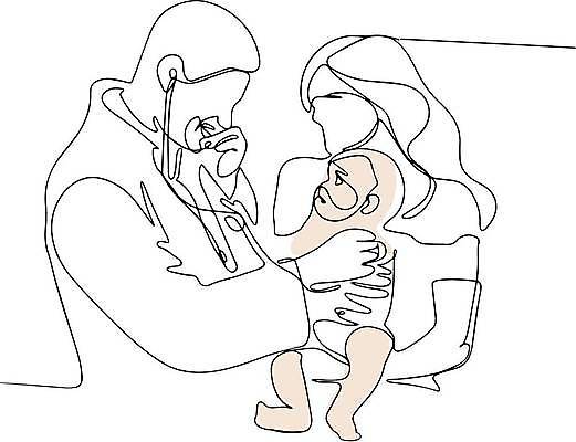 EPS 해외이미지 전신 여자 남자 라인일러스트 일러스트 청진기 들기 상반신 성인 세명 진료 의사 아기 라인아트 손그림 드로잉 소아과의사 얼굴없음 들어올리기 해외일러스트 선 의학 의료기기 모션 미술 사람 의료진 파일형식 벡터 이미지허브