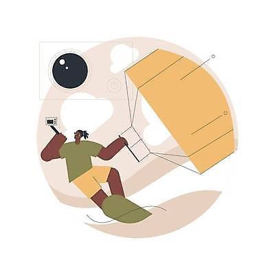 EPS 해외이미지 전신 라이프스타일 여자 일러스트 한명 들기 성인 카메라 촬영 잡기 즐거움 셀카봉 카이트서핑 성인여자한명만 액션캠 해외일러스트 1 감정 모션 사람 생활 전자제품 수상스포츠 여자한명만 성인여자만 파일형식 벡터 이미지허브