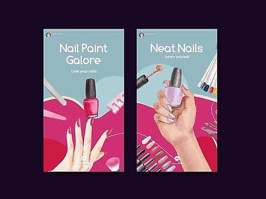 EPS 해외이미지 손 분홍색 하늘색 일러스트 잡기 손톱관리 네일샵 네일용품 해외일러스트 컬러 모션 신체부위 파란색 상점 미용용품 네일아트 파일형식 벡터 이미지허브