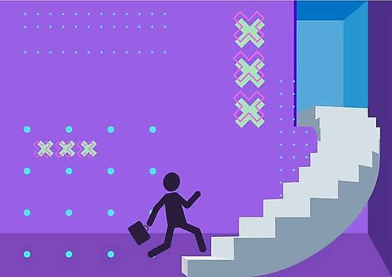 EPS 해외이미지 백그라운드 서류가방 일러스트 프레임 사람모양 계단 오르기 카피스페이스 해외일러스트 모양 가방 모션 공백 파일형식 벡터 이미지허브