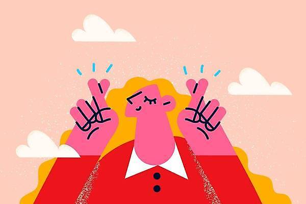 EPS 해외이미지 여자 분홍색 일러스트 한명 손짓 상반신 성인 믿음 눈감음 희망 행운 소원빌기 성인여자한명만 해외일러스트 1 감정 컬러 컨셉 모션 사람 여자한명만 성인여자만 파일형식 벡터 이미지허브