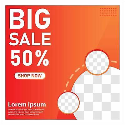 EPS 해외이미지 디자인 일러스트 추상 타이포그라피 사람없음 쇼핑 세일 주황색 원형프레임 빅세일 해외일러스트 문자 컬러 무늬 프레임 원형 파일형식 벡터 이미지허브