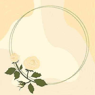 EPS 해외이미지 잎 일러스트 사람없음 장미 노란색 원형프레임 꽃프레임 해외일러스트 식물 꽃 컬러 프레임 원형 파일형식 벡터 이미지허브