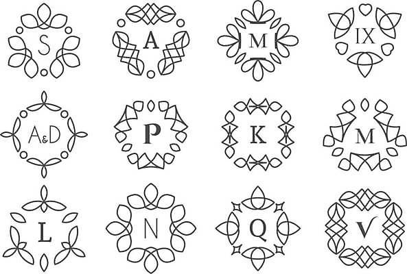 EPS 해외이미지 디자인 알파벳 일러스트 사람없음 세트 화려 라인아트 엘리먼트 스타일 해외일러스트 영어 선 컨셉 파일형식 벡터 이미지허브