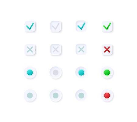 EPS 해외이미지 일러스트 버튼 사람없음 X 체크표시 UI 엘리먼트 체크리스트 해외일러스트 알파벳 확인 파일형식 벡터 이미지허브