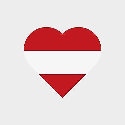 EPS 해외이미지 모양 디자인 배너 유럽 여행 백그라운드 컨셉 일러스트 사랑 빨간색 세계 흰색 하트 깃발 오스트리아 실크 심볼 사인 애국심 전국 정부 해외일러스트 감정 나라 컬러 직물 파일형식 벡터 이미지허브