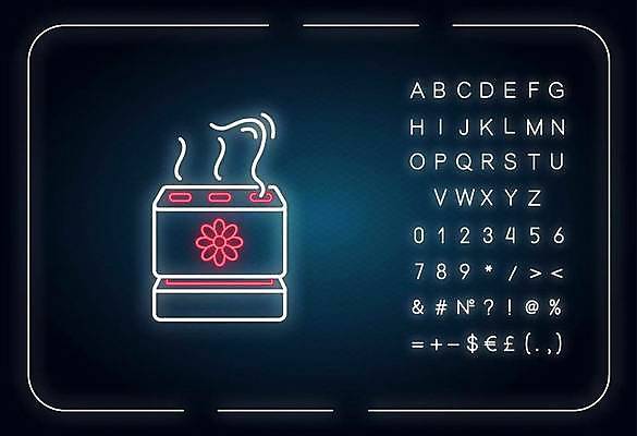 EPS 해외이미지 알파벳 꽃 선 백그라운드 일러스트 타이포그라피 사람없음 화려 심볼 향기 네온 형광등 공기청정기 해외일러스트 식물 문자 영어 컨셉 전등 가전제품 냄새 파일형식 벡터 이미지허브