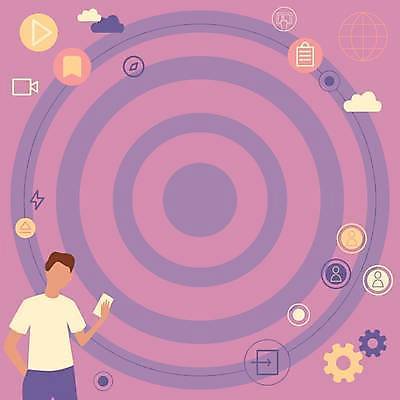 EPS 해외이미지 남자 백그라운드 일러스트 비즈니스 아이디어 한명 들기 상반신 성인 스마트폰 보라색 원형 톱니바퀴 서류판 성인남자한명만 카피스페이스 해외일러스트 도형 1 컬러 컨셉 모션 사람 핸드폰 스마트기기 사무용품 공백 남자한명만 성인남자만 파일형식 벡터 이미지허브