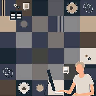 EPS 해외이미지 남자 백그라운드 말풍선 일러스트 비즈니스 아이디어 한명 상반신 성인 갈색 모니터 성인남자한명만 카피스페이스 해외일러스트 1 컬러 컨셉 사람 컴퓨터 공백 남자한명만 성인남자만 파일형식 벡터 이미지허브