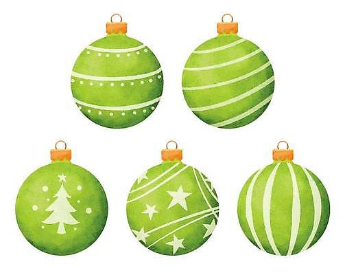 EPS 해외이미지 크리스마스장식 크리스마스 겨울 일러스트 사람없음 초록색 장식볼 축하 오브젝트 오너먼트 해외일러스트 계절 기념일 컬러 컨셉 장식 파일형식 벡터 이미지허브