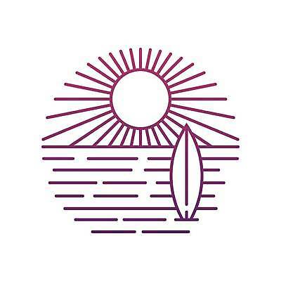 EPS 해외이미지 물결 바다 라인일러스트 일러스트 사람없음 여름 태양 보라색 서핑보드 원형 심볼 라인아트 해외일러스트 자연요소 도형 계절 선 컬러 보드_스포츠 파일형식 벡터 이미지허브