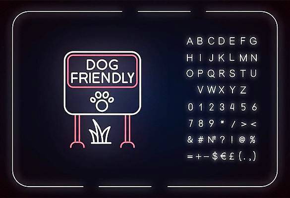 EPS 해외이미지 알파벳 선 백그라운드 일러스트 타이포그라피 사람없음 반려동물 표지판 풀잎 화려 심볼 네온 환영 형광등 개발바닥 해외일러스트 동물 문자 영어 컨셉 잎 전등 알림판 풀_식물 발바닥 파일형식 벡터 이미지허브