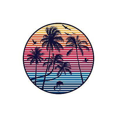 EPS 해외이미지 디자인 바다 일러스트 조류 사람없음 여름 야자수 원형 플라밍고 심볼 해외일러스트 도형 나무 동물 계절 파일형식 벡터 이미지허브