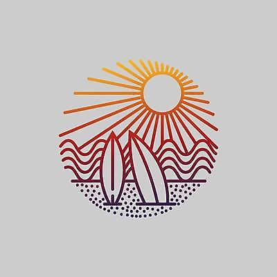 EPS 해외이미지 물결 바다 라인일러스트 일러스트 사람없음 여름 태양 서핑보드 원형 심볼 라인아트 해외일러스트 자연요소 도형 계절 선 보드_스포츠 파일형식 벡터 이미지허브