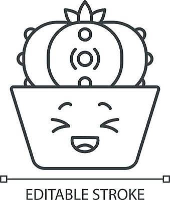 EPS 해외이미지 캐릭터 일러스트 선인장 표정 사람없음 라인아트 해외일러스트 일러캐릭터 식물 선 파일형식 벡터 이미지허브