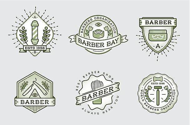 EPS 해외이미지 디자인 일러스트 수염 사람없음 세트 라벨 심볼 면도기 면도크림 면도칼 이발소 이발소회전등 해외일러스트 조명 프레임 위생용품 뷰티샵 면도 파일형식 벡터 이미지허브