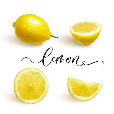 EPS 해외이미지 손글씨 영어 조각 일러스트 캘리그라피 단면 사람없음 노란색 레몬 필기체 레터링 해외일러스트 문자 컬러 과일 파일형식 벡터 이미지허브