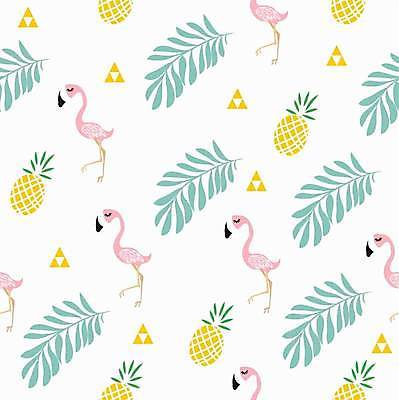 EPS 해외이미지 디자인 패턴 여러마리 일러스트 사람없음 패턴백그라운드 삼각형 플라밍고 파인애플 열대잎 트로피컬아트 해외일러스트 도형 다수 백그라운드 잎 무늬 과일 조류 열대과일 그림 파일형식 벡터 이미지허브