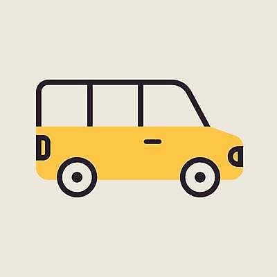 EPS 해외이미지 일러스트 자동차 버스 사람없음 노란색 승합차 서비스 택시 셔틀버스 해외일러스트 육상교통 컬러 승용차 대중교통 파일형식 벡터 이미지허브