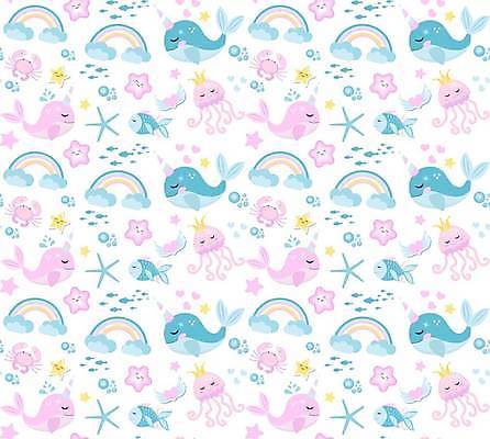 EPS 해외이미지 별 분홍색 백그라운드 무지개 패턴 일러스트 불가사리 뿔 어류 사람없음 파란색 물방울 하트 고래 해파리 파스텔톤 물고기떼 해외일러스트 자연요소 모양 컬러 무늬 포유류 극피동물 수중동물 자포동물 파일형식 벡터 이미지허브