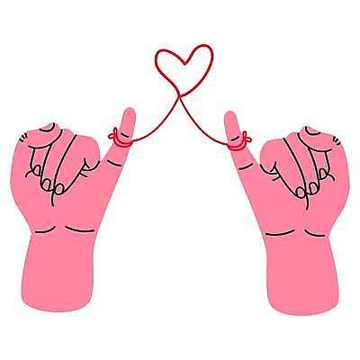 EPS 해외이미지 손 커플 일러스트 사랑 손짓 신체부위 하트 약속 붉은실 새끼손가락 해외일러스트 모양 감정 관계 모션 사람 파일형식 벡터 이미지허브