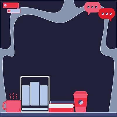 EPS 해외이미지 커피 백그라운드 말풍선 일러스트 프레임 사람없음 책 카피스페이스 해외일러스트 음료 공백 파일형식 벡터 이미지허브