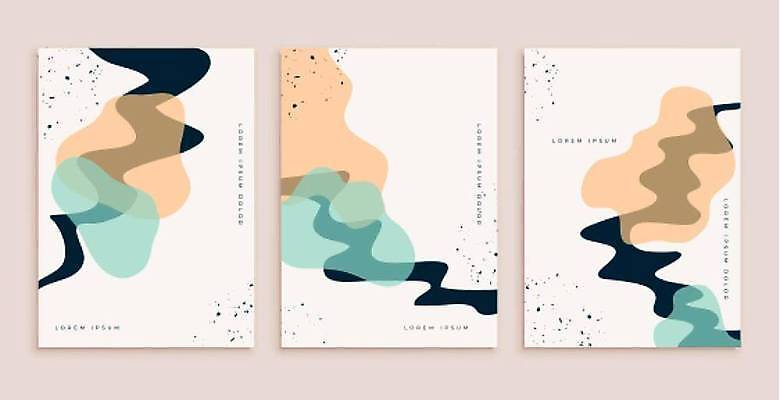 EPS 해외이미지 디자인 백그라운드 곡선 일러스트 추상 사람없음 세트 그림 웨이브 손그림 겹침 미니멀 해외일러스트 선 무늬 파일형식 벡터 이미지허브