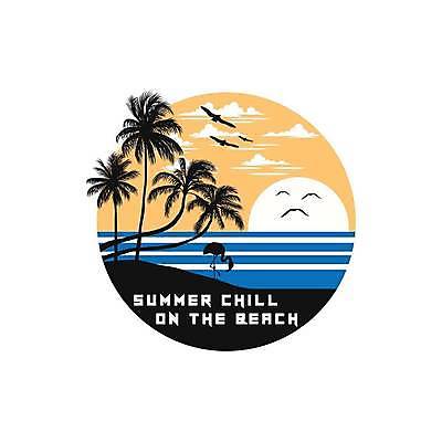 EPS 해외이미지 디자인 물결 바다 일러스트 조류 사람없음 야자수 태양 원형 플라밍고 심볼 해외일러스트 자연요소 도형 나무 동물 파일형식 벡터 이미지허브