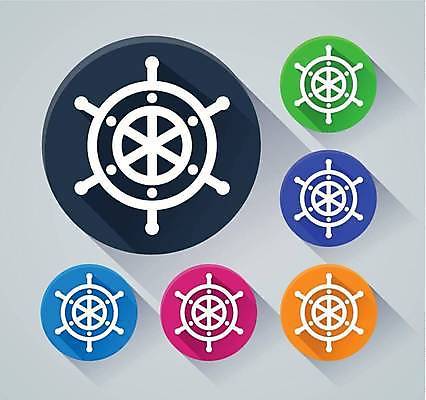 EPS 해외이미지 분홍색 오렌지 일러스트 초록색 파란색 보라색 웹 바퀴 원형 보트 플랫 심볼 해외일러스트 도형 컬러 인터넷 배_교통 과일 파일형식 벡터 이미지허브