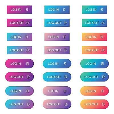 EPS 해외이미지 일러스트 버튼 사람없음 UI 로그아웃 로그인 엘리먼트 해외일러스트 파일형식 벡터 이미지허브