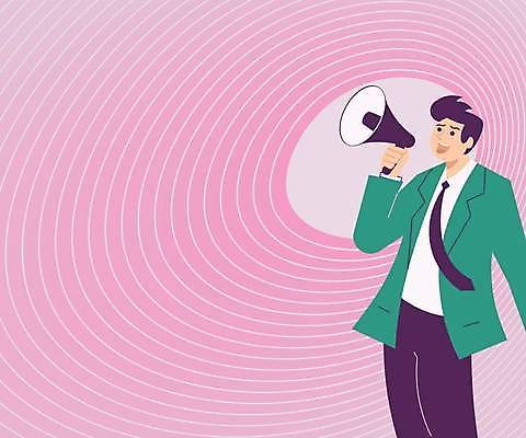 EPS 해외이미지 남자 분홍색 일러스트 입벌림 한명 들기 정장 상반신 성인 확성기 외침 비즈니스맨 알림 성인남자한명만 카피스페이스 해외일러스트 1 옷 컬러 비즈니스 모션 표정 사람 소리 공백 직장인 남자한명만 성인남자만 파일형식 벡터 이미지허브