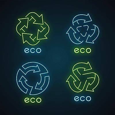 EPS 해외이미지 화살표 일러스트 사람없음 초록색 파란색 빛 재활용 에코 친환경 네온 네온아트 해외일러스트 컬러 환경 파일형식 벡터 이미지허브