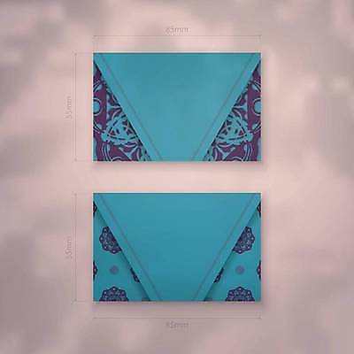 EPS 해외이미지 디자인 백그라운드 패턴 일러스트 명함 사람없음 파란색 세트 고급 만다라 목업 해외일러스트 컬러 컨셉 무늬 파일형식 벡터 이미지허브