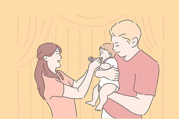 EPS 해외이미지 무료이미지 라이프스타일 여자 남자 일러스트 가족 안기 엄마 남편 함께함 사랑 웃음 상반신 성인 세명 손잡기 육아 아기 아내 아빠 돌봄 해외일러스트 감정 컨셉 관계 모션 표정 사람 생활 파일형식 벡터 무료콘텐츠 이미지허브