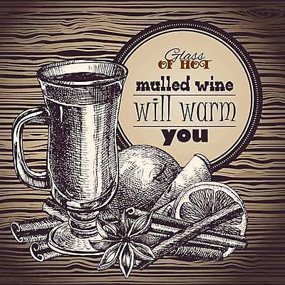 EPS 해외이미지 크리스마스 겨울 오렌지 일러스트 사람없음 와인 사과 시나몬스틱 뱅쇼 팔각회향 해외일러스트 계절 기념일 과일 주류 향신료 시나몬 파일형식 벡터 이미지허브