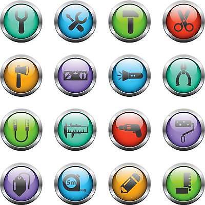 EPS 해외이미지 일러스트 유리 연필 도구 램프 스패너 원형 모서리 수리 망치 심볼 롤러 도끼 룰렛 송곳 캘리퍼스 해외일러스트 도형 재질 학용품 조명 필기구 게임 공구 파일형식 벡터 이미지허브