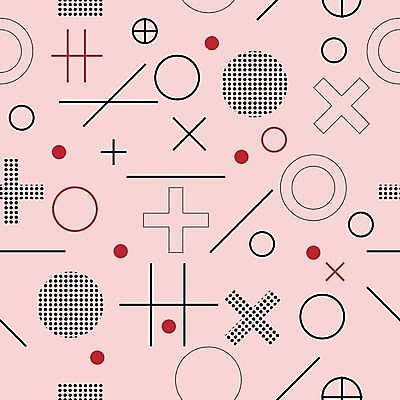 EPS 해외이미지 분홍색 패턴 일러스트 추상 사람없음 패턴백그라운드 원형 X 멤피스디자인 해외일러스트 도형 디자인 알파벳 컬러 백그라운드 무늬 파일형식 벡터 이미지허브