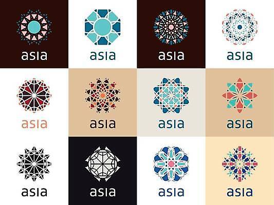 EPS 해외이미지 디자인 일러스트 추상 사람없음 세트 오리엔탈 심볼 만다라 해외일러스트 무늬 파일형식 벡터 이미지허브