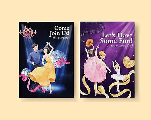 EPS 해외이미지 전신 여자 남자 리본 일러스트 팜플렛 여러명 성인 세트 하트 춤 발레 발레리나 샹들리에 미러볼 축음기 스포트라이트 커플댄스 성인만 해외일러스트 모양 음향기기 다수 문화예술 조명 사람 장식 골동품 파일형식 벡터 이미지허브